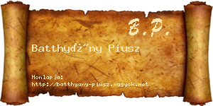 Batthyány Piusz névjegykártya